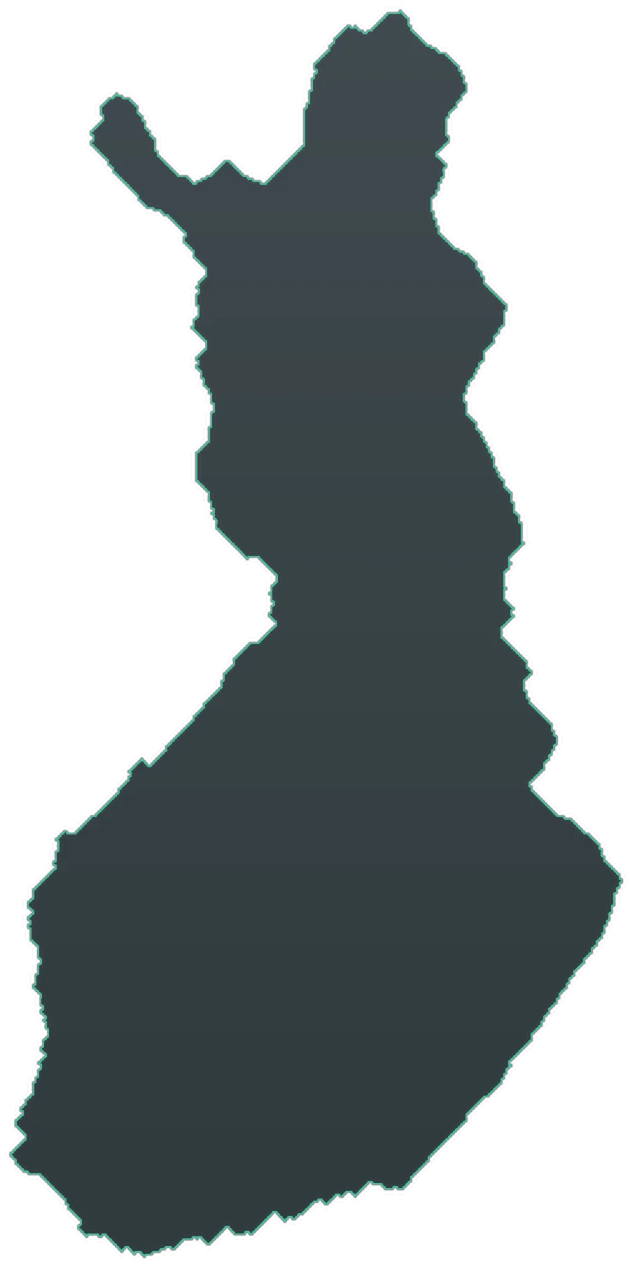 Outline map of Finland with Koivuniemi marked in North Savo, Central Finland